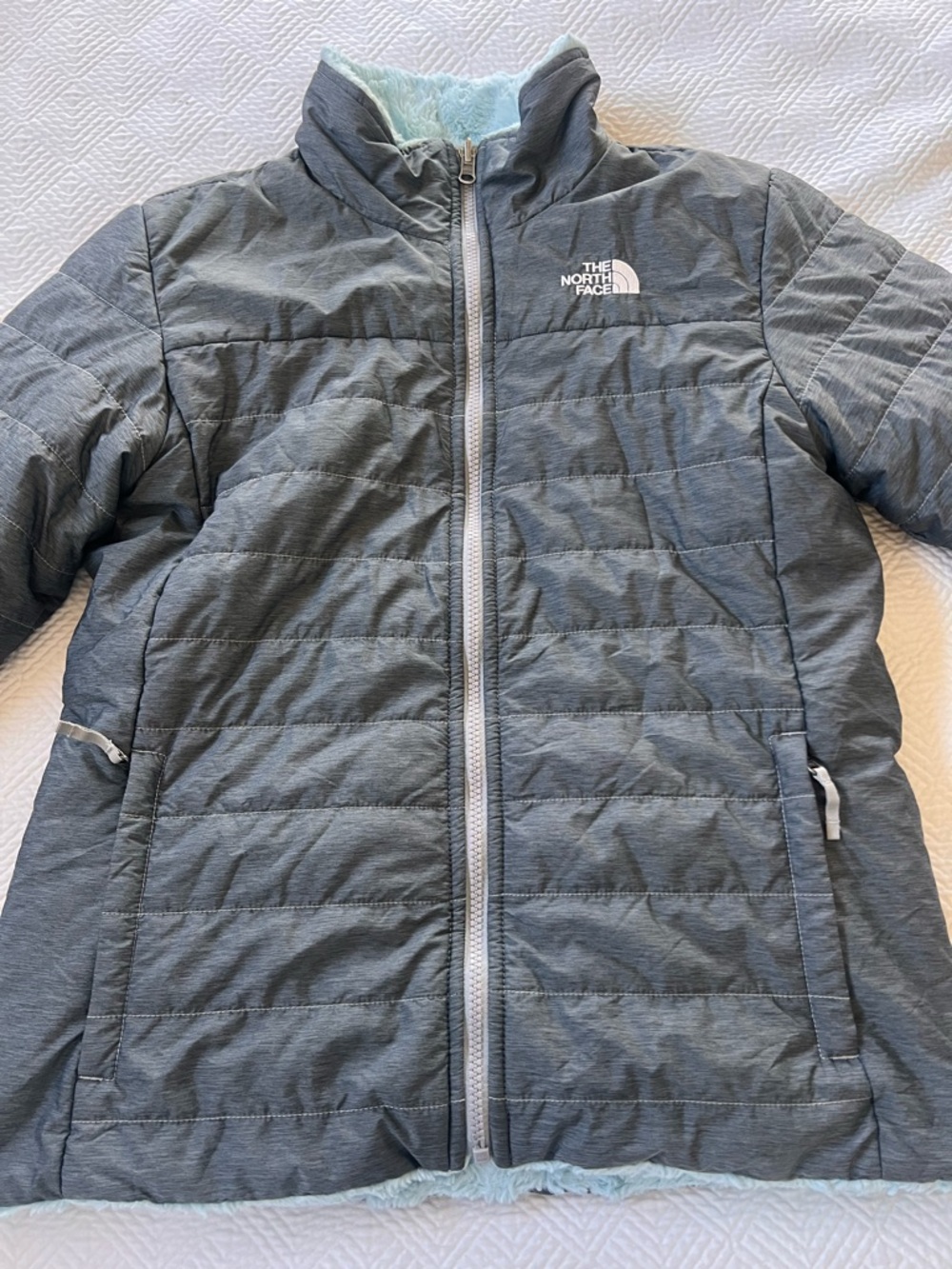 The North Face Girls' Heather Gray Quilted Puffer Jacket